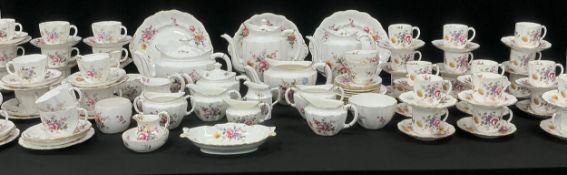 An extensive Royal Crown Derby, Derby Posies pattern, tea and coffee service for seventeen,