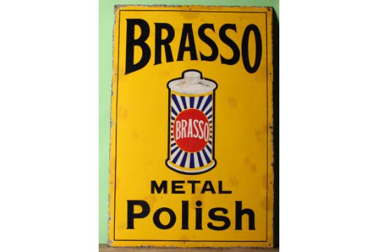 Advertising - an early 20th century enamel sign, BRASSO METAL Polish ...