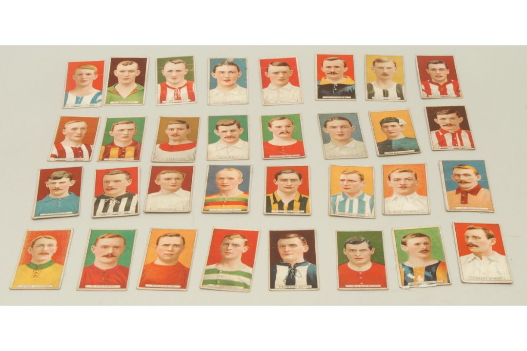 Cigarette cards, Cohen Weenen, Football Captains, 1907-08, 32 cards, F Barron, A Bridgett, Henry - Image 1 of 2