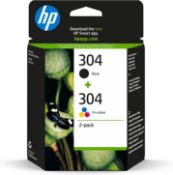 HP 304 Tri-colour and Black Original Ink Cartridge 3JB05AE, 2 Count (Pack - RRP £28.30 (B07GTWD7Z7)