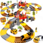 EagleStone 206PCS Construction Track Toy Set for Kids Flexible Race Track - RRP £19.99 (B0F8J6QQ4X)