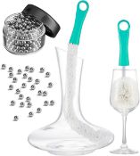 500 Granule Stainless Steel Decanter Cleaning Beads and Wine Brush - - RRP £9.99 (B092J8DY62)