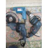 3 electric drills (no plugs)