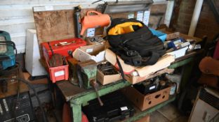 Workshop bench with vice (lots on top not included)