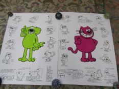 Roobarb and Custard by Bob Godfrey: a pair of limited edition Printers Proof Giclée prints (A&B TV