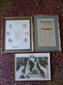 19th Century Horticultural poster, Scottish Whiskey map and Fuller's Brewery print, all framed and