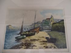 2 Alphonse Lafitte Original Aquatint coastal prints, both signed and numbered 42cm x 53cm approx