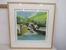 Richard Tuff ltd edition print 'Port Isaac' pencil signed, titled in margin 80x82cm