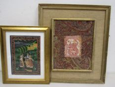 Silk painting  and framed tapestry of Deity's/Priestess'