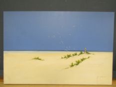 John Horsewell (1956-) 'Deserted Beach' oil on canvas 92x61cm unframed