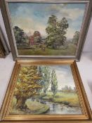 2 oil on board landscapes by Dorothy Garrett