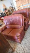 2 Leather two seater sofas