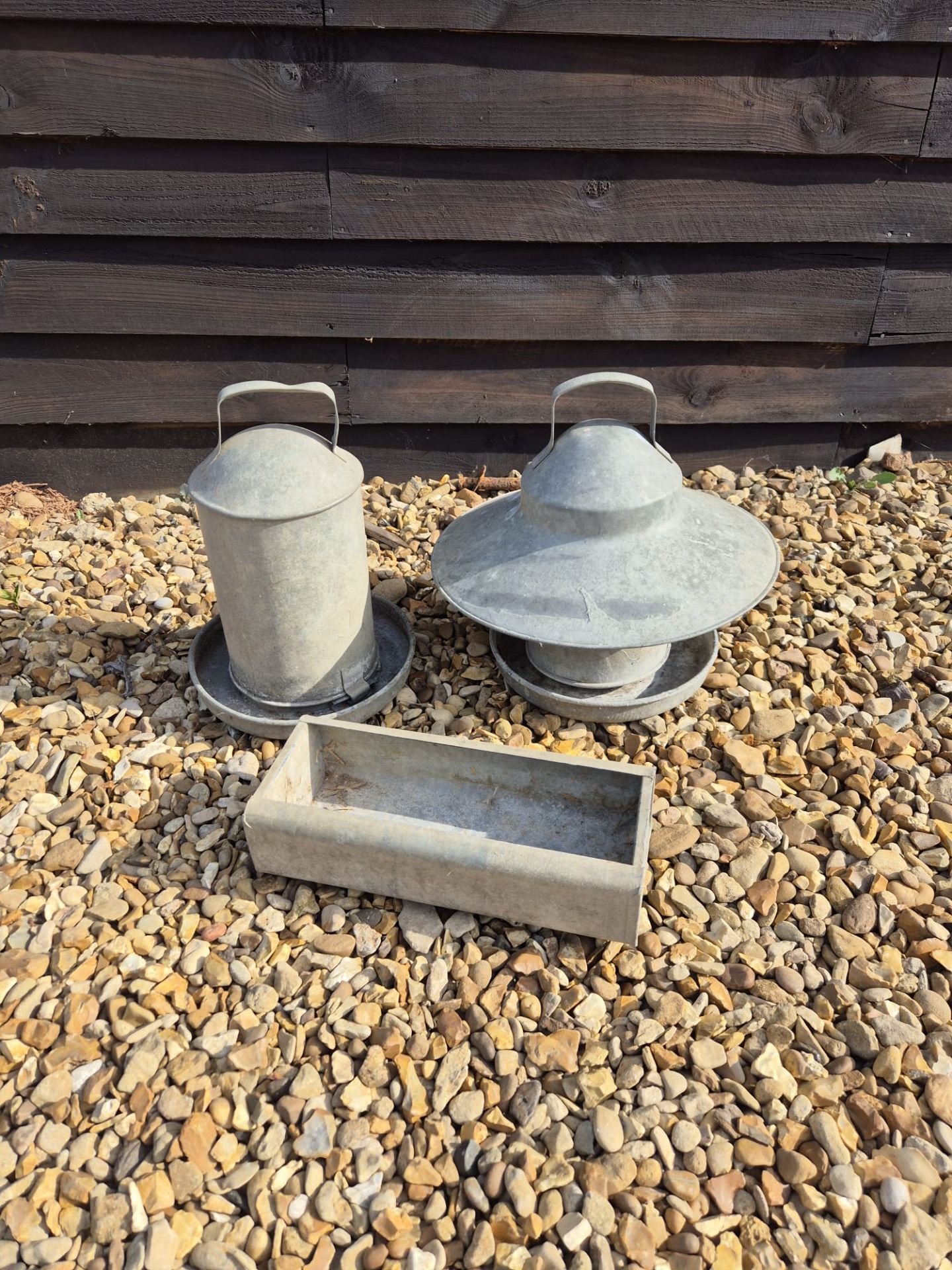 Small Poultry feeders - 1 drinker, 1 feeder, corn trough - Image 2 of 2