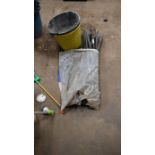 Various drainage rods and two buckets