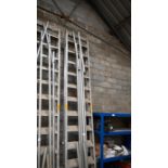 Temporary aluminum staircase with handrail
