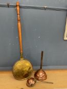 Breass foot warmer, copper posser and ladle