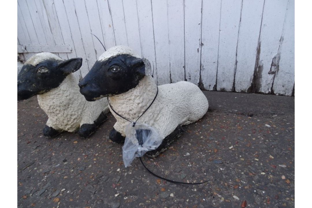 2 Sheep Garden Ornaments (1 with broken ear) - Image 2 of 4