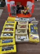 Die Cast models inc Shell, Lledo, pLane model, various toys in box inc Marvel