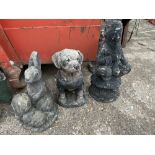 3 LARGE GARDEN ORNAMENTS