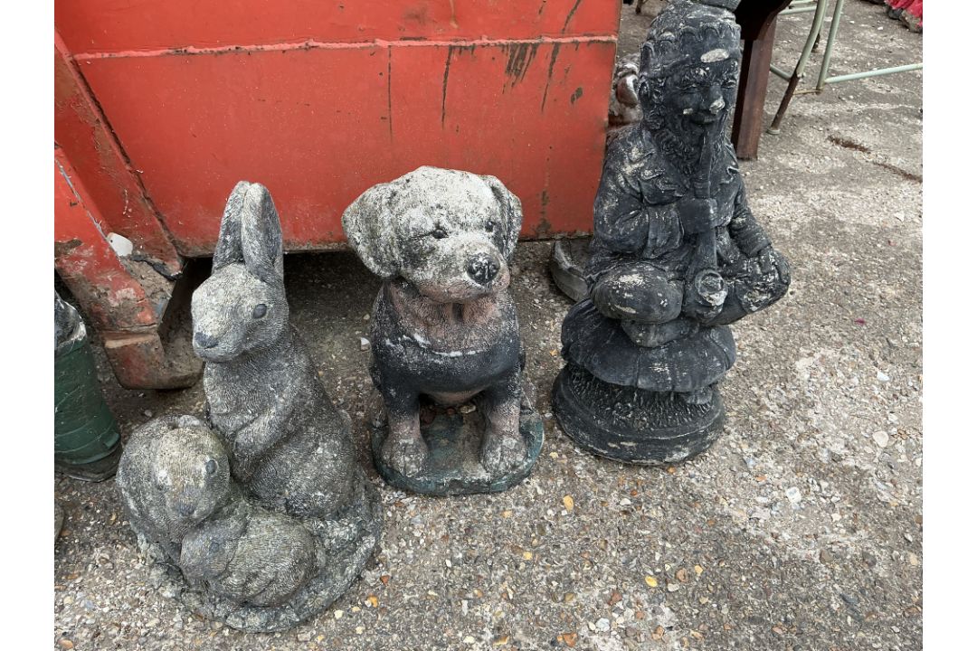 3 LARGE GARDEN ORNAMENTS