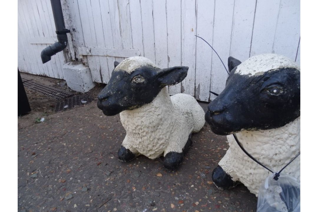 2 Sheep Garden Ornaments (1 with broken ear) - Image 3 of 4