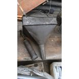 Grease gun and vintage ex-MOD metal funnel