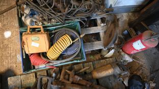 Pallet of netting, pillar drill and various