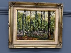 I Taylor Bluebell woods. Leziate oil on board