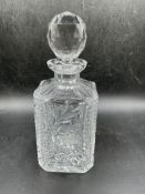 crystal decanter with rose detail