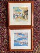 2 Richard Tuff prints, framed and glazed 47cm x 47cm approx