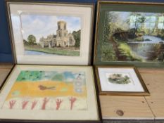 Malcolm Allen watercolour 'Tyhe Brown Pane' and 3 other original paintings