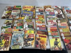 Brian Robb 'My Middle East Campaigns' book, a Collection of war magazines and a few vintage annuals