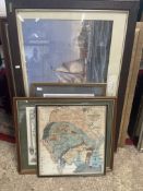 job lot pictures inc 2 maps, farming prints and seascapes