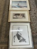 2 x Russell Flint prints, one hand signed in margin, along with one other