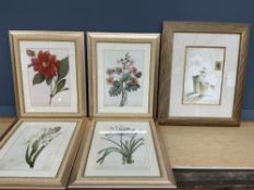 floral prints, framed and glazed