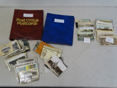 2 Postcard Alums with Stamps, 1 Album with Edward VII Stamps, 1 Album with George V Stamps & loose