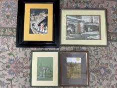 Pastel picture, Christmas mixed media print, 2 others