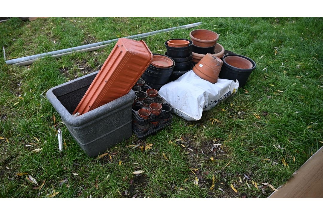 Assorted flower pots