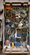 Tray of door hinges and fittings