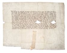 Ludwig von Brandenburg: Urkunde des Markgraphen. Deutsche Handschrift auf Pergam...