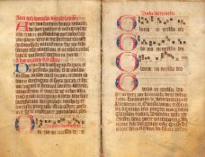 Graduale-Fragment: Französische Handschrift auf Pergament. 13 nn. Bl. mit 2...