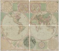 Bowles, Henry Carington: New Four-sheet-Map Atlas of the World displayed
