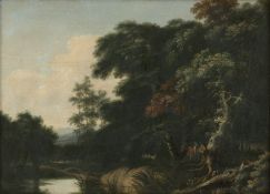 Arthois, Jacques d' - zugeschrieben: Waldige Landschaft mit Schäfern