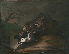 Grooth, Johann Friedrich von: Tierstück mit Ozelot und Ente