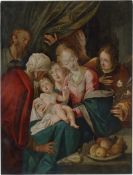 Aachen, Hans von - Umkreis: Die Heilige Familie mit der hl. Anna und zwei Engeln