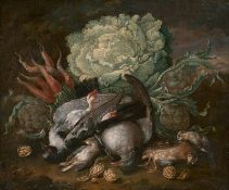 Gori, Alessandro: Stillleben mit Federwild, Walnüssen und Gemüse