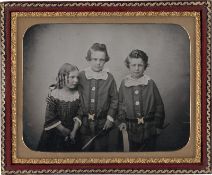 Ambrotypes: Studio portrait of three children