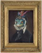 Deutsch: 19. Jh. und später. "Madame": Portrait mit Echsenkopf