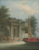 Chinesisch: 19. Jh. Pendants mit Ansichten aus dem Perlflussdelta