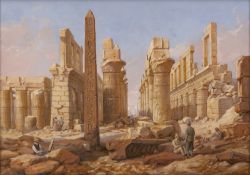 Französisch oder Italienisch: um 1900. Die Ruinen von Karnak bei Luxor in Theben